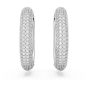 Swarovski Dextera Round Hoop Earrings Medium - White with Rhodium Plating 5651392