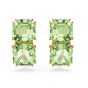 Swarovski Millenia Clip Earrings Square Cut Green Gold Plated 5654559