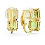 Swarovski Millenia Clip Earrings Square Cut Green Gold Plated 5654559