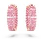 Swarovski Matrix Baguette Hoop Earrings - Pink with Rose Gold Tone Plating 5657726