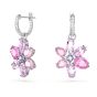 Swarovski Gema Flower Drop Earrings - Pink with Rhodium Plating 5658397