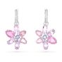 Swarovski Gema Flower Drop Earrings - Pink with Rhodium Plating 5658397