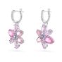 Swarovski Gema Flower Drop Earrings - Pink with Rhodium Plating 5658397