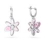 Swarovski Gema Flower Drop Earrings - Pink with Rhodium Plating 5658397