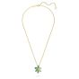 Swarovski Gema Flower Pendant - Green with Gold tone Plating 5658399