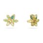 Swarovski Gema Flower Stud Earrings - Green with Gold tone Plating 5658400