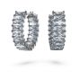 Swarovski Matrix Baguette Cut Hoop Earrings - Grey with Ruthenium Plating 5658650