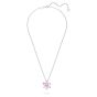 Swarovski Gema Flower Pendant - Pink with Rhodium Plating 5662493