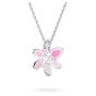 Swarovski Gema Flower Pendant - Pink with Rhodium Plating 5662493