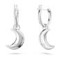 Swarovski Luna Moon Drop Earrings - White with Rhodium Plating