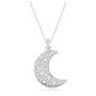 Swarovski Luna Moon Pendant - White with Rhodium Plating 5666181