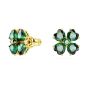 Swarovski Idyllia Clover Stud Earrings - Green Gold Tone Plated 5666236