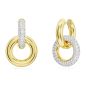 Swarovski Dextera Hoop Earrings Interlocking Loop - White with Gold Tone Plating 5668818