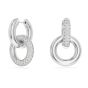 Swarovski Dextera Hoop Earrings Interlocking Loop - White with Rhodium Plating 5671807