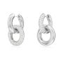 Swarovski Dextera Hoop Earrings Interlocking Loop - White with Rhodium Plating 5671807