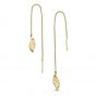 Kit Heath Blossom Eden Leaf Chain Gold Plate Drop Earrings 60251GD027