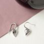 Kit Heath Desire Lust Heart Rhodium Plated Drop Earrings 60507RP