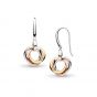 Kit Heath Bevel Trilogy Gold & Rose Gold Drop Earrings 6169GRG