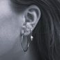 Timi Jo Medium Hoop Earrings 35 mm Stainless Steel Silver