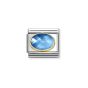 Nomination Faceted Stone Charm with Gold Border - Light Blue Ombre 030612/038