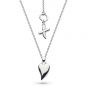 Kit Heath Desire Kiss Rhodium Plate Mini Heart Necklace 90BJ028 