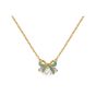 Amelia Scott Bow Gold Necklace with Turquoise Enamel and Clear Zirconia AS22TRN88