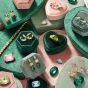 Amelia Scott Esme Silver Stud Earrings in Emerald and Sky Blue AS22TRE10
