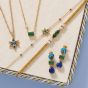 Amelia Scott Nova North Star Gold Necklace with Sapphire and Emerald Zirconia