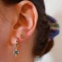 Amelia Scott Nova North Star Gold Earrings with Sapphire and Emerald Zirconia