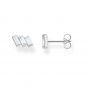 Thomas Sabo Angular Stone with Baguette Cut Ear Stud, Silver  H2089-051-14
