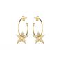 Annie Haak Clear crystal Star Hoop Gold Earrings E0173PR