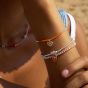 Annie Haak Enamel Heart Silver Friendship Bracelet - Orange
