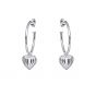 Annie Haak Lined Heart Silver Hoop Earrings