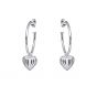 Annie Haak Lined Heart Silver Hoop Earrings