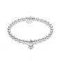 Annie Haak Mini Orchid Silver Charm Bracelet - Crystal Heart Charm