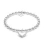 Annie Haak Mini Orchid Silver Charm Bracelet - Solid Heart