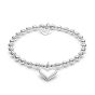 Annie Haak Mini Orchid Silver Charm Bracelet - Solid Heart