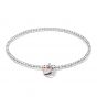 Annie Haak Santeenie Silver Charm Bracelet - Pink Heart B1011-17
