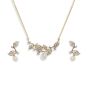 Ivory & Co Aphrodite Gold Crystal and Pearl Leaf Pendant Set