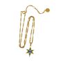 Amelia Scott Nova North Star Gold Necklace with Sapphire and Emerald Zirconia