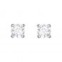 Swarovski Attract Round Pierced Earrings, White, Rhodium Plating 5408436