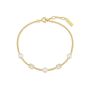 Ania Haie Bezel-Set Cube And Pearl Gold Station Bracelet. Item code B069-02G.