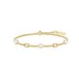 Ania Haie Bezel-Set Cube And Pearl Gold Station Bracelet. Item code B069-02G.