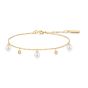 Ania Haie Shell Pearl and Sparkle Drop Station Gold Bracelet. Item code B071-04G.