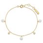 Ania Haie Shell Pearl and Sparkle Drop Station Gold Bracelet. Item code B071-04G.