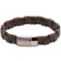 Unique and Co Antique Black Leather bracelet  with Matte/Polished Steel Clasp B456ABL-21