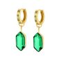 Shyla Bardot Huggie Hoop Gold Earrings - Emerald Green