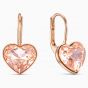 Swarovski Heart Bella Earrings - Rose Gold Plating - 5515192