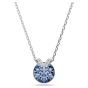 Swarovski Bella V Pendant Round Cut - Blue with Rhodium Plating - 5734232