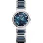 Bering Ladies Stainless Steel Silver and Blue Ceramic Watch